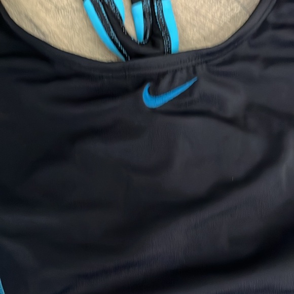 Nike Women's Black and Blue Swim Top - Picture 3 of 8